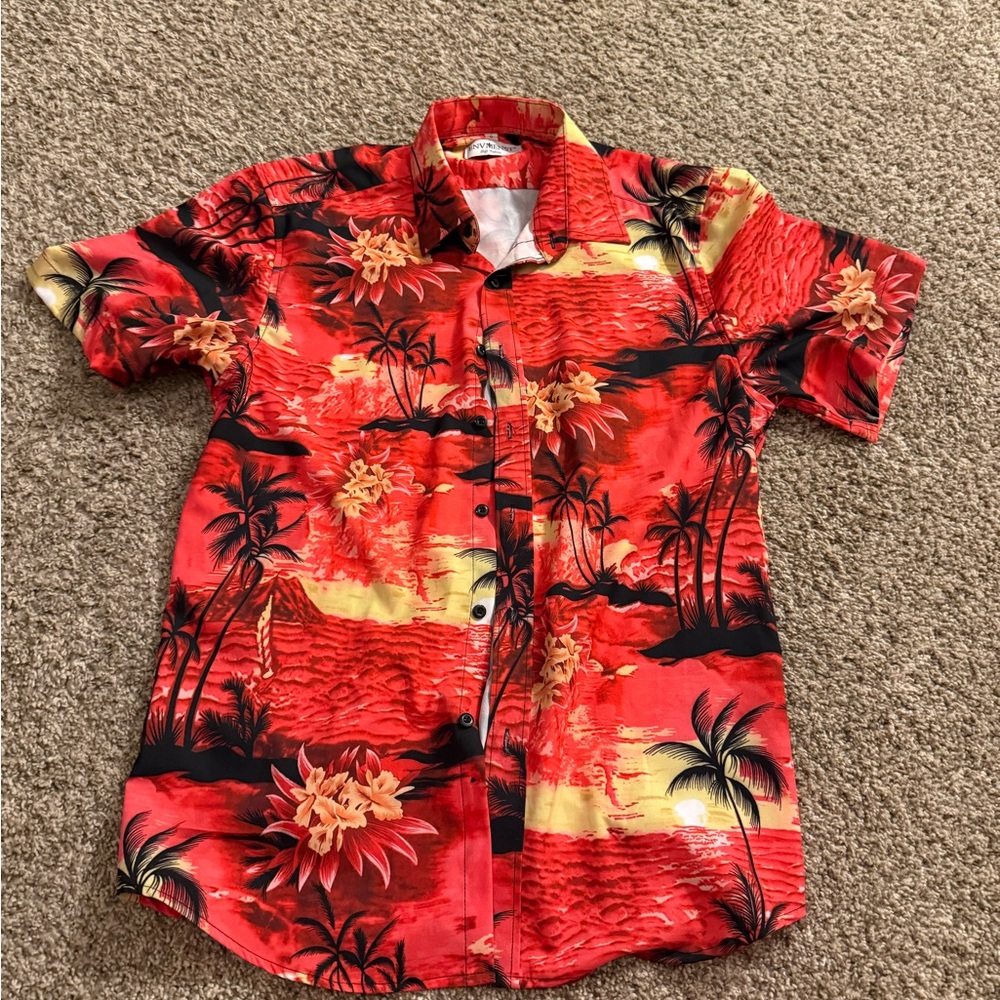 Tropical Red and Yellow Men's Hawaiian Shirt